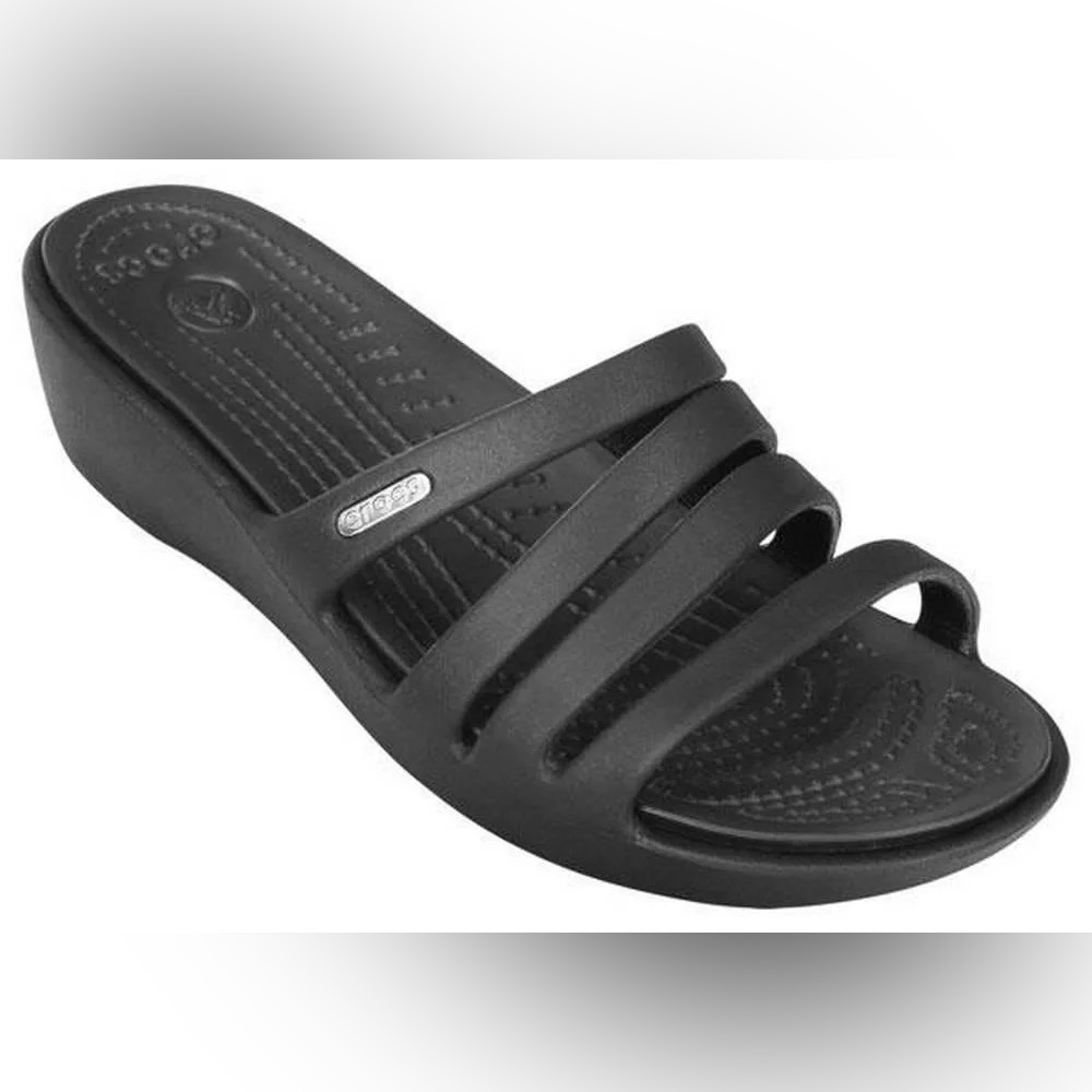 Crocs Rhonda Wedge Pump Black Sandals size 10 W  14706 Women’s Shoes